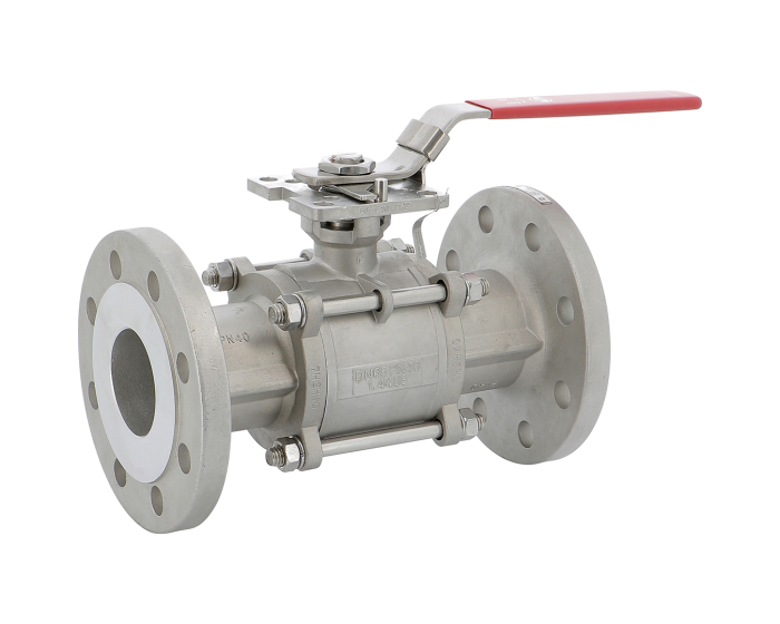 Stainless steel ball valve 711 3 piece body RF PN40 + ISO pad DN15